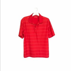 Red with white stripes. Nike Golf.  Dri-Fit Polo